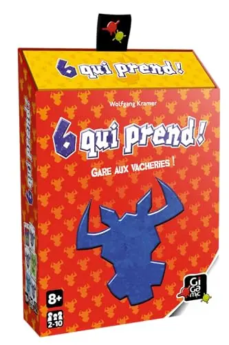 GIGAMIC - 6 Qui prend ! - Jeux de société - Jeux de cartes dès 8 ans - Jeu d'ambiance pour enfant, famille et amis - Évitez les têtes de bœuf - De 2 à 10 joueurs - 45 Min - Version Française - AMBSIXQ