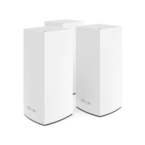 Linksys Système WiFi 6 Mesh triple bande Velop MX12600 (AX4200) (routeur WLAN, jusqu'à 830 m2, pour plus de 120 appareils, pack de 3, blanc)