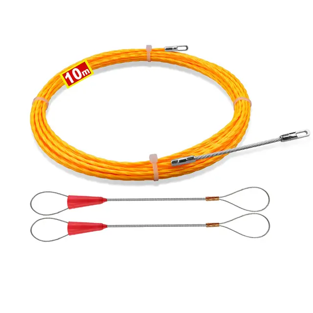 Aiguille Electricien 10 m - Tire Fils Electrique, Ressort Rétractable, Spirale Rétractable,Tire Fil, Ressort Pour Câbles et Installations Electriques (3,0 mm - 10 m)
