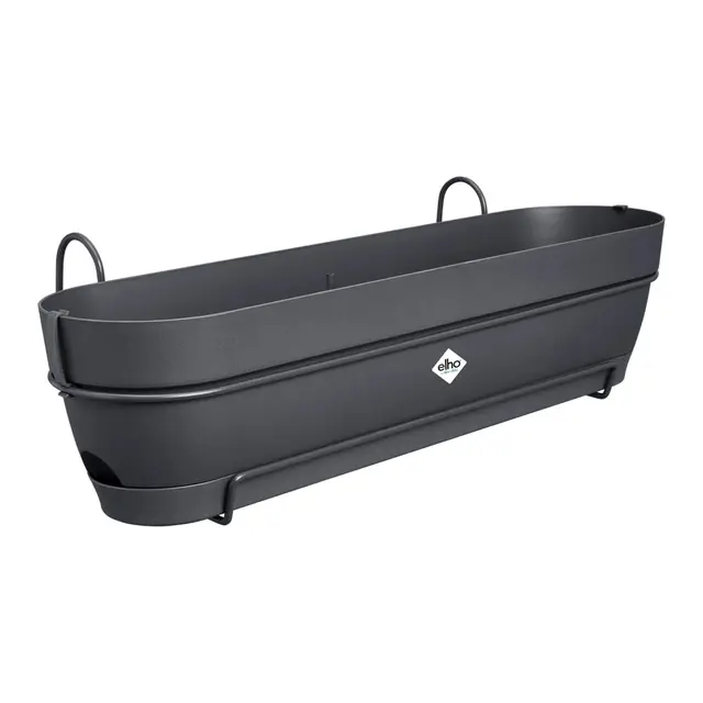 Elho Vibia Campana Balconnière Allin1 70 - Planteur pour Balcon - Ø 70.4 x H 17.7 cm - Noir/Anthracite