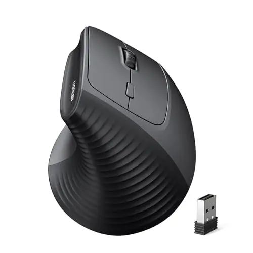 UGREEN Souris sans Fil Verticale Ergonomique 2,4G 4000 DPI 6 Boutons Compatible avec PC Portable Tablette