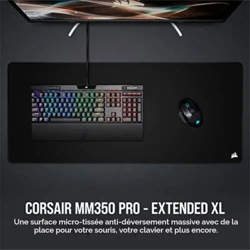 Corsair MM350 Pro Tapis de Souris Gaming – Élargi XL – Noir