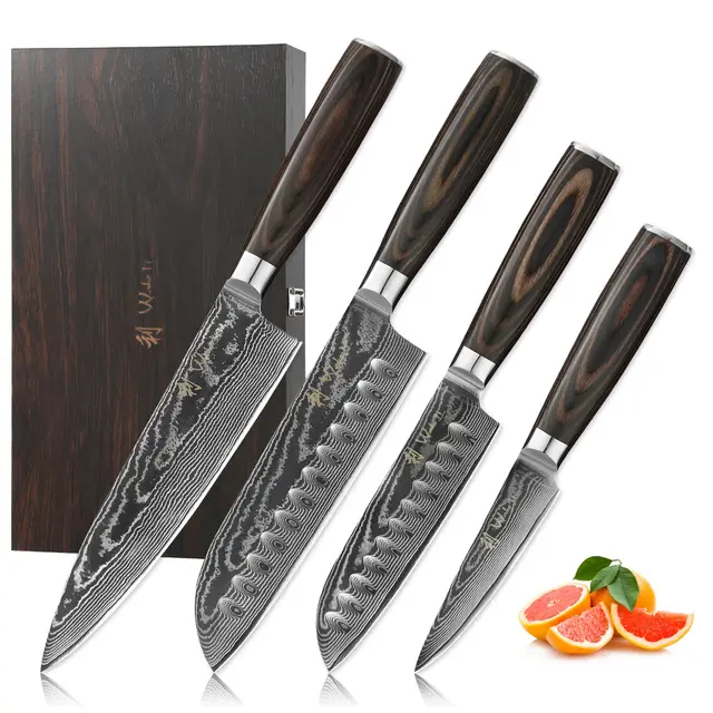 Wakoli Set de 4 couteaux en Damas