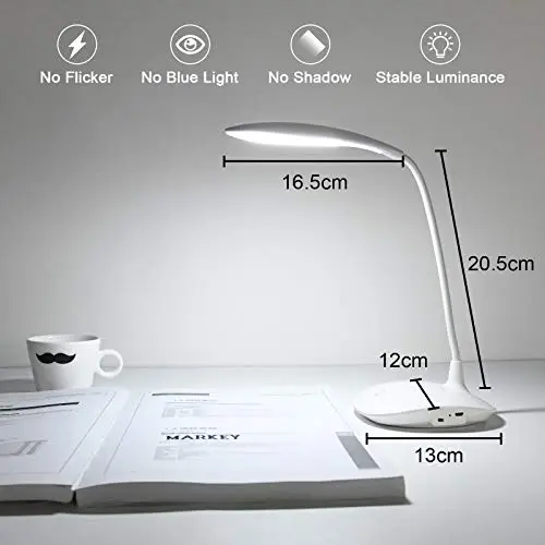 URAQT Lampe de Lecture Led Pour Livre avec Câble USB, 15 LED 3 Niveaux de Luminosité, Flexible 360, 1200mAh Touch Control Protection des Yeux Lampe Bureau pour Apprendre Lire