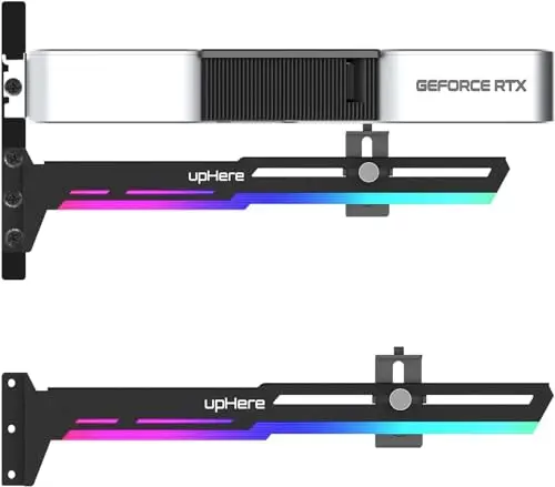 upHere Gaming GPU Brace Carte Graphique ARGB LED Sync Ajustable Selon la Carte Graphique pour Raidisseur de Support Carte Vidéo.