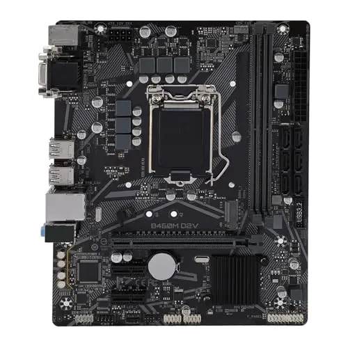 B460M D2V Board Mother, pour LGA 1200 10th Generation Core Pentium Celeron, M ATX Boîte Main avec 64 Go DDR4, 6 III, 1 M.2 Slot, avec Sorties DVI/VGA