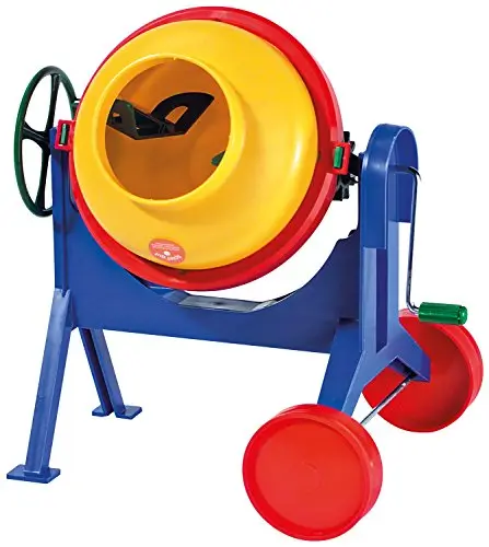 LENA - 5003 Betonnière, malaxeur à Ciment env. 28 cm, avec Fonction réaliste à l'aide de la Roue rotative et de la manivelle, pour Enfants à partir de 3 Ans, Jouets pour la Plage et Le bac à Sable