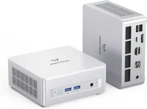 MINIS FORUM UM880 Plus Mini PC, AMD Ryzen 7 8845HS (8 cœurs/16 Threads, jusqu'à 5,1 GHz), Carte Graphique Radeon 780M, OCuLink, Triple Affichage, 8K à 60 Hz, 5 Ports USB, Wi-FI 6e, sans RAM ni SSD