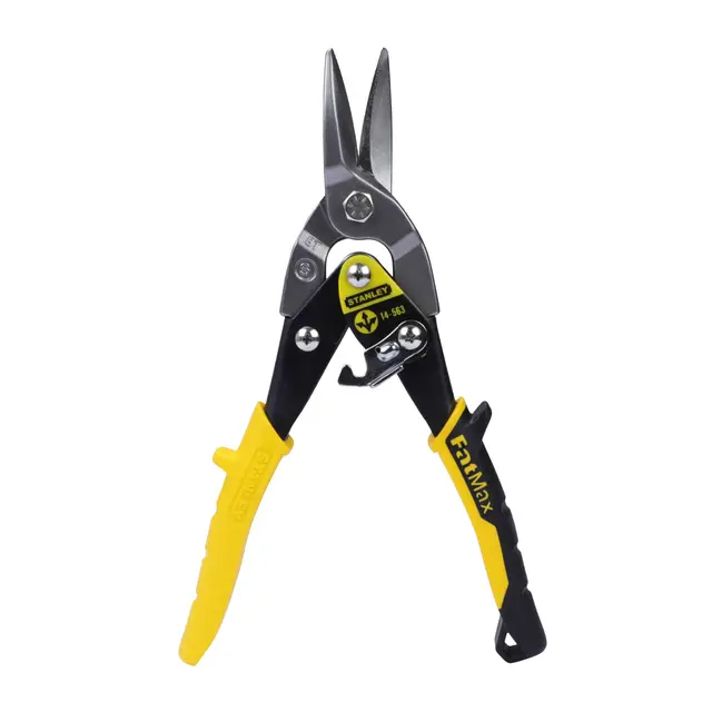 Stanley FATMAX Cisaille Aviation Tête Droite Acier Forgé Chromé Double Action de Pivot pour Plus de Puissance Poignées Ergonomiques Gamme FATMAX Robuste et Ergonomique 2-14-563