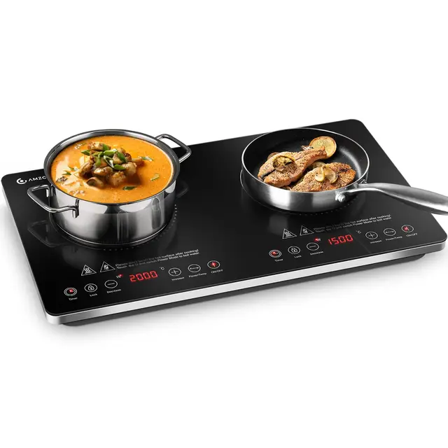 AMZCHEF Plaque Induction Portable 2 Feux 3500W