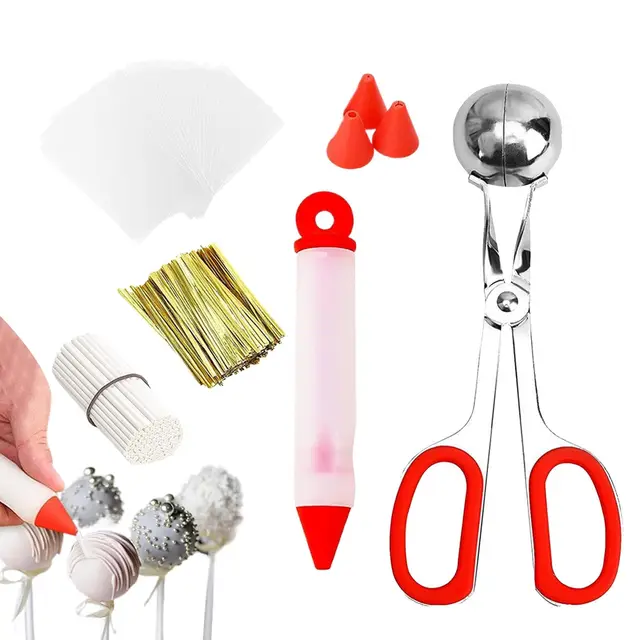 Kit Cake Pop Maker,Cakepop Sticks and Wrappers Kit | Bâtonnets de sucette avec sacs et cravates | Kit de bâtons et de sacs à gâteau pop, Kit pop de gâteau drôle pour sucettes, bonbons, chocolats
