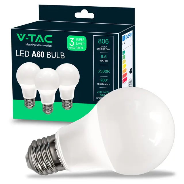 V-TAC A60 Ampoule LED E27 Lot 3