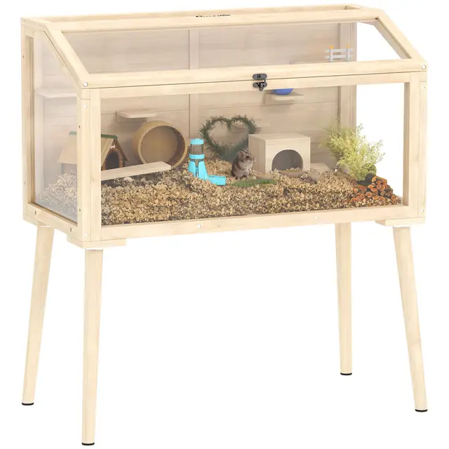 pawhut cage hamster bois