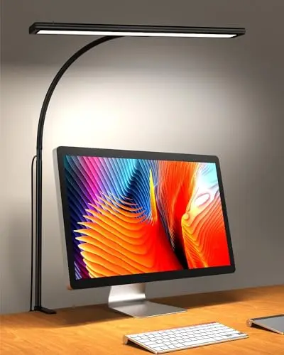 iFalarila 2024 Version Lampe de Bureau 160 LED avec Pince, 3 Modes, Plus Lumineuse, Flexible à 360° avec Adaptateur USB pour Travail, l'Étude ou Lecture