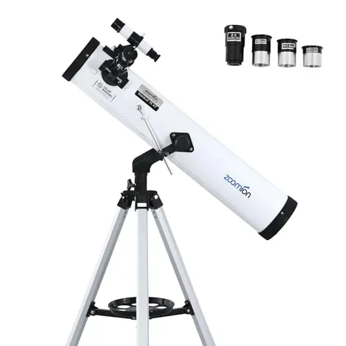 Stardust 76/700 AZ Reflector Telescope - Télescope astronomique avec trépied, Support et oculaires pour Enfants et débutants en Astronomie