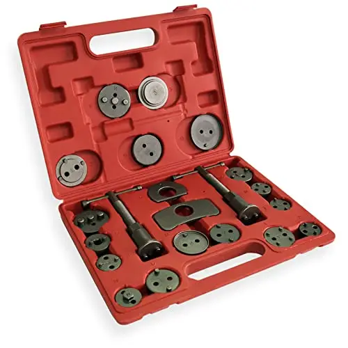 WilTec Kit Coffret de Repousse-Piston de Frein 21 pièces - 330 x 260 x 55 mm - Grande compatibilité - Outil pour repousser l'Étrier de Frein Auto Voiture Garage