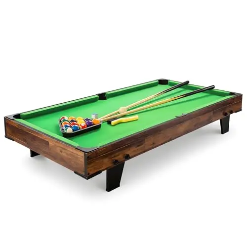 Mini Table de Billard, 4 FT Table de Billard Amusante, Tapis Feutrine Verte, Tous Accessoires Inclus, Table de Billard, Piscine Bureau pour Enfants Adultes