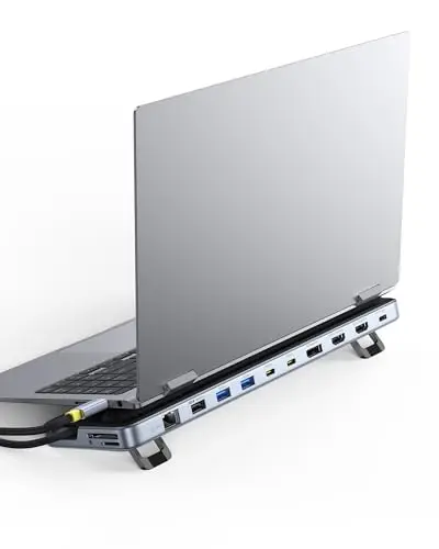Baseus Station d'accueil pour Ordinateur Portable, 12 en 1, HUB Triple écran 4K, HDMI/DP, 10 Gbit/s USB A/C, Transfert de données Rapide, PD100W, Ethernet, TF/SD, Station d'accueil USB C avec Windows