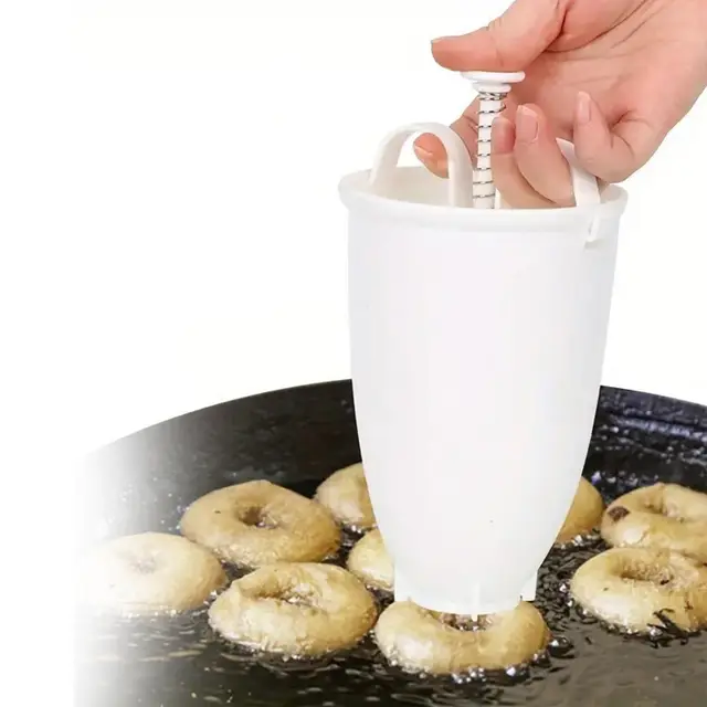 Appareil à donuts portable - Outil de cuisson - Distributeur de pâte en plastique - Moule à donuts frit fait maison pour la fabrication de pâtisseries de cuisine