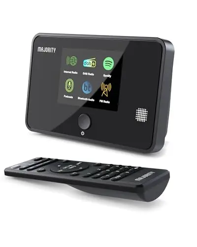 Tuner Radio Internet WiFi | Adaptateur Radio Dab Plus | Spotify Connect et Podcasts | Bluetooth 5.2 Tuner Dab pour Chaine HiFi | Affichage en Couleur, Télécommande Incluse | MAJORITY Robinson