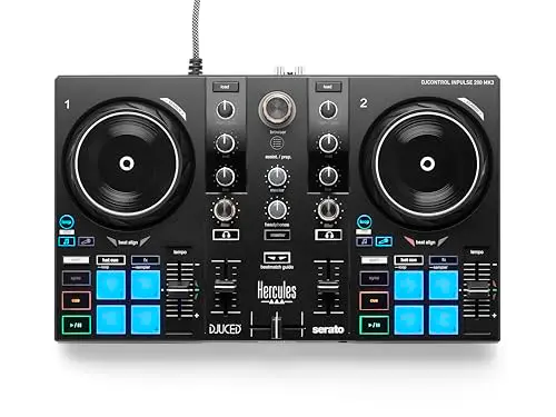 Hercules DJControl Inpulse 200 MK3 – Le contrôleur DJ idéal pour commencer à mixer – Logiciels et tutoriels inclus – Streaming depuis Spotify et Apple Music avec Serato DJ Lite