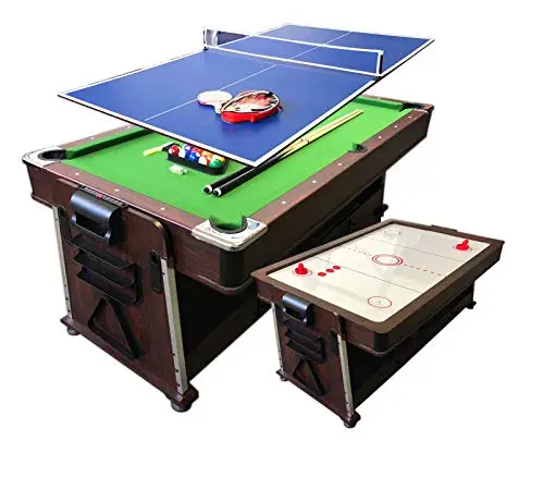 Billard AMERICAIN 7FT Vert + Hockey DE Table + Table DE Tennis + Plan COVERTOUR
