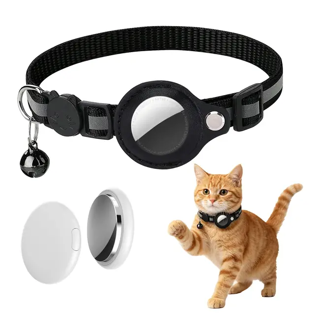 Collier GPS Chat, Tracker/Localisateur Bluetooth, Localisation en sans Abonnement, Positionnement Auxiliaire, iOS/Android Compatible, Fermeture Anti-Étranglement pour Chaton, Chats