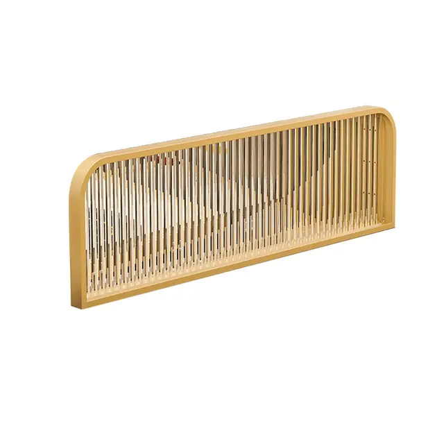 Goldene Tischabtrennung – Abnehmbare Trennwand für Büro, Restaurant, Hôtel – 120 x 30 cm – Einfache Montage & Lagerung – Sichtschutz & Privatsphäre Lösung