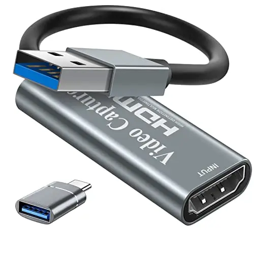 Carte d'acquisition vidéo Papeaso HDMI vers USB Carte de Capture, Carte aquisition Video hdmi, Capture Card Full HD 1080p, pour l'édition vidéo/Jeux/Streaming/enseignement en Ligne