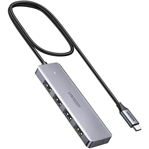 UGREEN Hub USB C vers 4 Data Ports Type A 5Gbps Adaptateur Multiport USB Compatible avec MacBook iPad Pro Air Mac Mini M4 Surface iPhone 17 Pro Max Air 16 15 Série Galaxy S25 S24 Ultra (60cm)