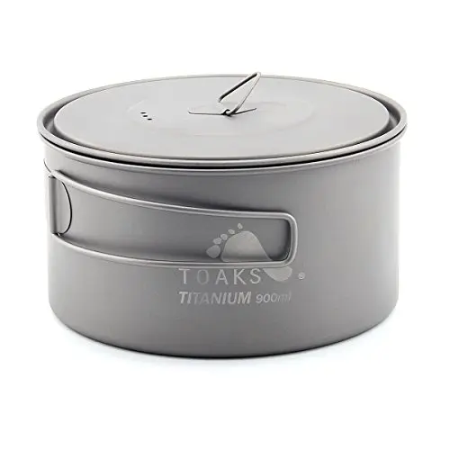 Toaks 900 ml ultraléger avec poignées résistant à la chaleur pliable portable Pot de titane avec un sac de rangement en