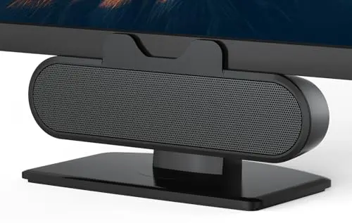 INGA Enceintes USB pour écran d’Ordinateur et Ordinateur Portable, Soundbar de Bureau à Clip, Enceintes PC USB/C, adaptées pour Bureau, Ordinateur Portable et Mac (Noir)