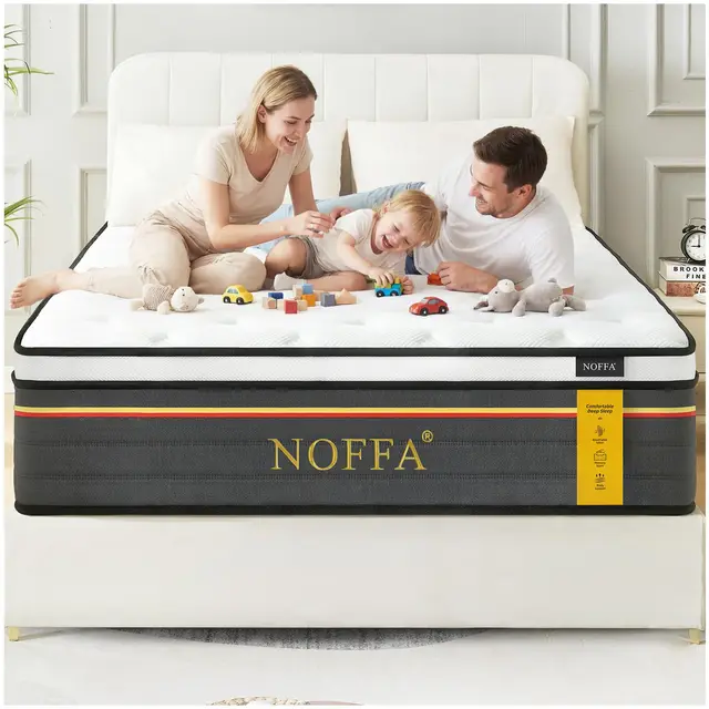 Matelas 160x200 cm (Épaisseur 30 cm), Matelas Hybride Avec Ressorts Ensachés & Mousse à Mémoire de Forme, 7 Zones de Soutien, Fermeté Moyenne, Certifications OEKO-TEX & CertiPUR-US, Essai 100 Nuits