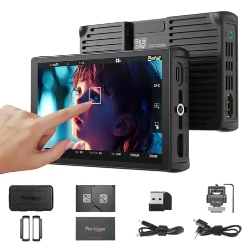 Portkeys LH5C 5,4" Moniteur Caméra 4K HDMI Input, Camera Control Touch to Focus pour FX2/FX3/FX30/A6700/A7S III/A7M IV, R5/6/7/8, GH6/BGH1/S5, 3D LUT Waveform Focus Peaking Moniteur DSLR