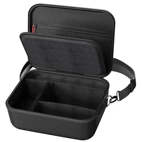 ProCase Sacoche pour Appareil Photo DSLR/SLR, Étui Housse Rigide Rembourrée avec Bandoulière Séparateurs pour Appareil Photo Numérique Canon EOS 2000D R100 R50/Nikon/Pentax/Sony et Accessoires -Noir