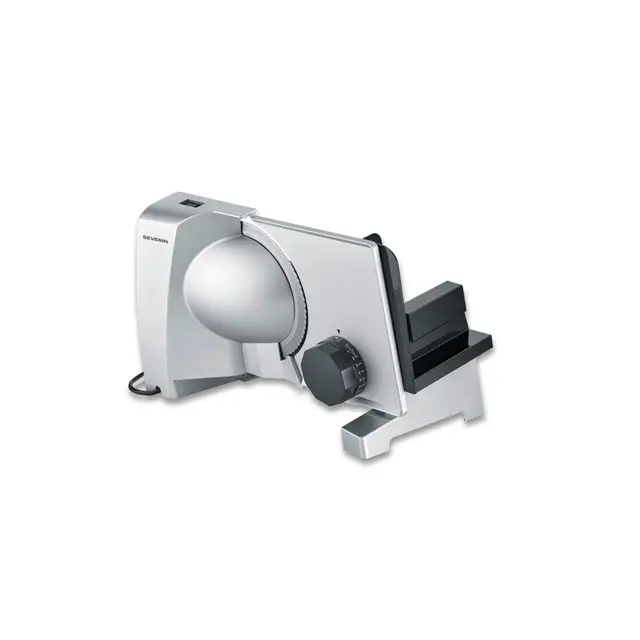 SEVERIN Trancheuse universelle 150 W, Trancheuse électrique pour découpe fine comme épaisse, Trancheuse à jambon, fromage, avec lame en inox, Gris/Inox, AS 3917