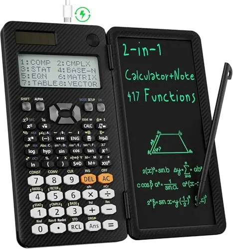 Calculatrices scientifiques pour étudiants 991ES Calculatrices de bureau avec bloc-notes de bureau, calculatrice ROATEE à 4 lignes avec tablette d'écriture LCD, calculatrice d'alimentation