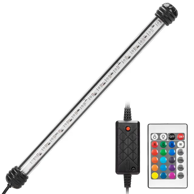 Nobleza - LED Lampe Aquarium avec Télécommande, Eclairage pour Aquarium RGB Multicolore, étanche à l'eau LED Lumière D'éclairage (3w 30cm, RGB)
