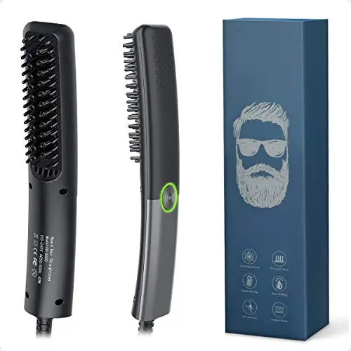 Brosse ionisante 2 en 1 de lisseur de BARBES Peigne