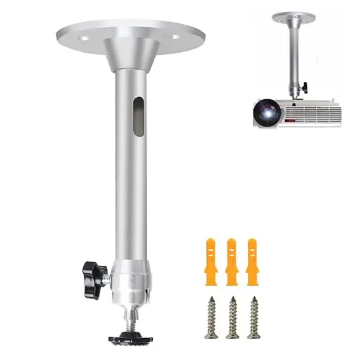 Support Videoprojecteur,Universel Support de Mini Projecteur Mural au Plafond Rotation à 90° 360° pour la Maison Le Bureau L'école et Les Aaccessoires de Projecteur