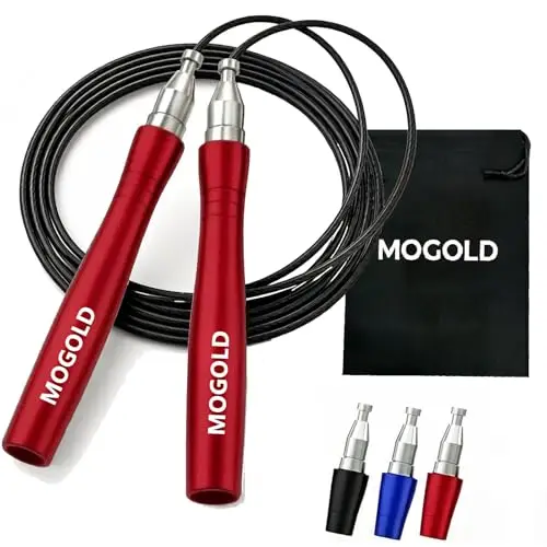 MOGOLD Corde à Sauter de Vitesse Crossfit Rouge