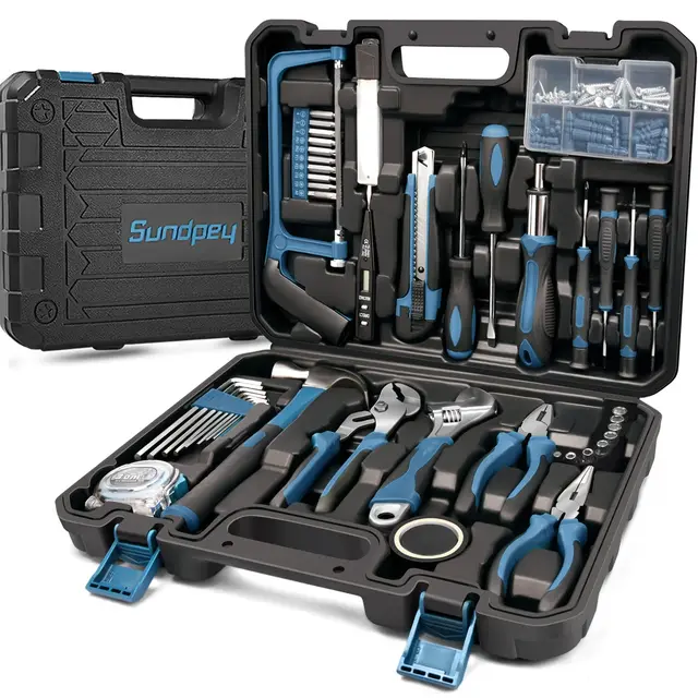 Sundpey Malette à Outils 148 Pièces - Caisse à Outils Complète Portable avec Tournevis et Pinces - Kit d’Outils Idéal pour Maintenance Quotidienne à la Maison ou au Garage Bleu