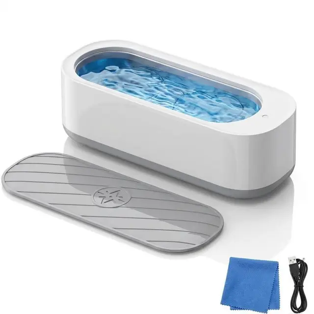 Nettoyeur Ultrasons 300ml Nettoyage en Profondeur à 360° Portable Ultrasonic Cleaner Fonctionnement d'un Seul Bouton pour Bijoux, Lunettes, Diamants, Dentiers, Montres