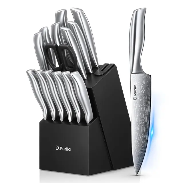 D.Perlla 15 Couteaux de Cuisine Professionnel