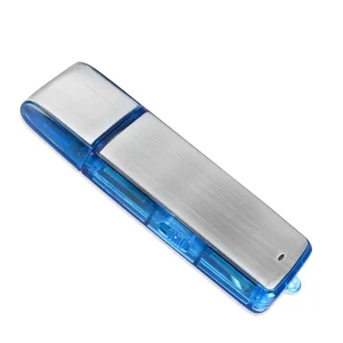 Mini enregistreur Vocal numérique 16G – Podazz Sound activé capacité de 90 Heures boîtier en métal Rechargeable par USB enregistreur sonore pour conférences réunions (Bleu)