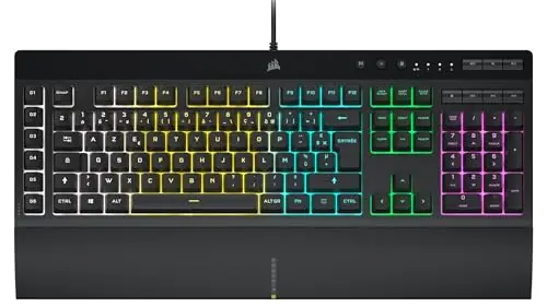 Corsair K55 RGB Pro Clavier de Jeu Filaire à Membrane (AZERTY FR) – Noir | IP42 Résistant à la Poussière et Aux éclaboussures, 6 Touches Macro Intégration Elgato, PC, Mac, Xbox