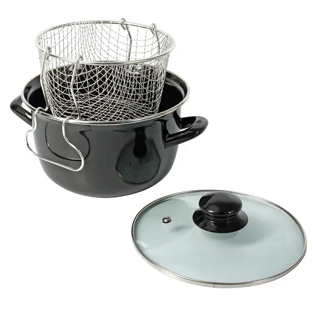 Crealys 545413 Friteuse en Acier Émaillé