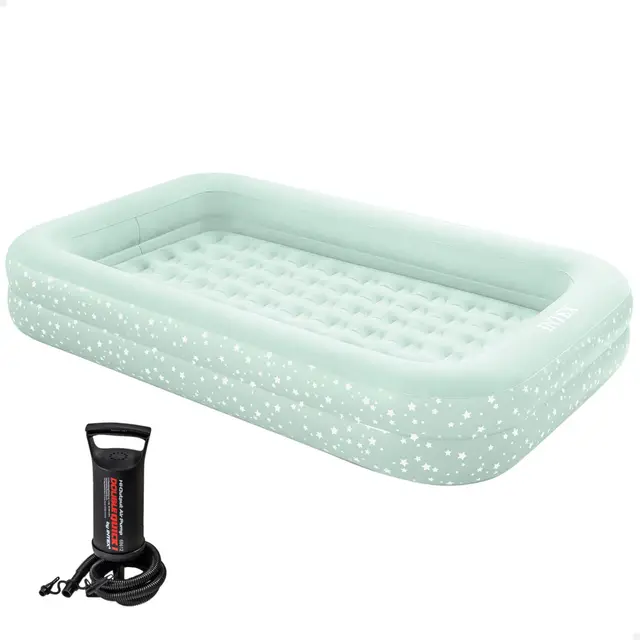 Intex - 66810NP - Lit De Voyage Floqué Enfant + Gonfleur Main 3-6 Ans