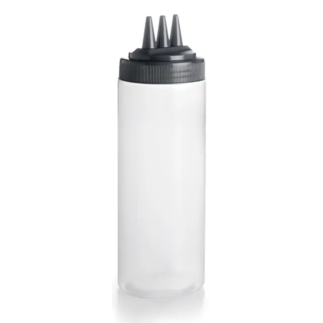 LACOR - 61981 - Bouteille tri bouteilles, Pour la décoration, Pâtisserie, Pour la personnalisation des plats, Idéal pour les sauces, Polyéthylène, Sans BPA, 1 litre