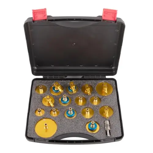maXpeedingrods Kit de purge de frein - 17 pièces - Adaptateur pour liquide de frein - Outil de purge de frein - Adaptateur de purge de frein - Adaptateur de purge de frein avec adaptateur de pièce